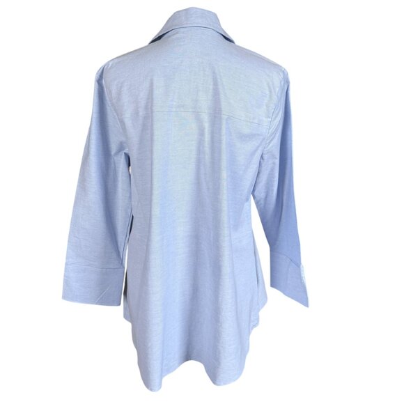 Habitat blue long sleeve collared button down shirt blouse size small - Picture 4 of 11